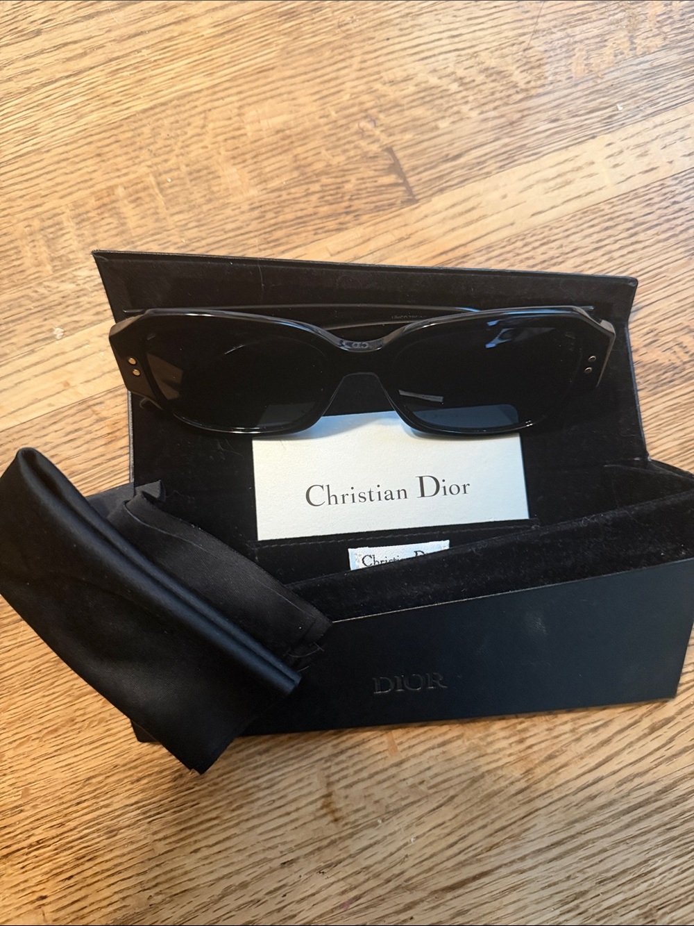 Christian Dior Black Cat-Eye Sunglasses NWOT